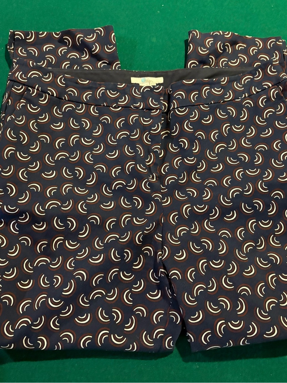 Boden Navy Blue Geometric Print Pants